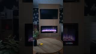 New Inmozata Electric Fire And Media Wall fyp review watchtillend diy renovation family love [upl. by Tehc]