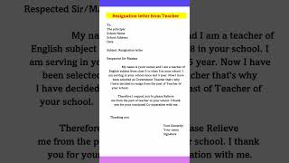 Resignation letter writing ✍️🙏👍 Application Writing shorts viral [upl. by Hibbitts922]