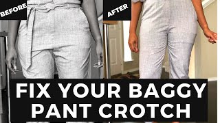 How To Alter Your Pants  How To Fix A Baggy Pants Crotch [upl. by Ellehs]