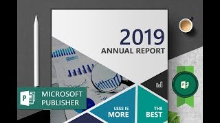 How to Design Modern Annual Report Cover Page brochure and flyer  Microsoft Publisher Tutorial [upl. by Guildroy725]