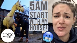 HORSE MORNING ROUTINE 2020  5AM start  freezing mornings  UK Equestrian YouTuber [upl. by Aedrahs620]