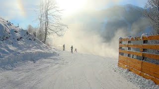 Saalbach Hinterglemm  Austria Ski with kids  166152  56 km 892 m down 4K Gimbal Double Camera [upl. by Kelton]