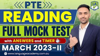 PTE Reading Full Mock Test with Answers  March 2023II  Language academy PTE NAATI IELTS Experts [upl. by Ruosnam147]