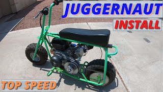 Doodlebug minibike gets a Juggernaut super 30 series drivertorque converterTillotson 212 [upl. by Milena563]