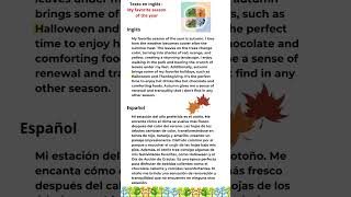 🍂 Lectura en Inglés My Favorite Season of the Year  Mejora tu Comprensión con esta Lectura☀️ [upl. by Anauj]