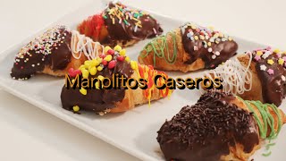 Haz en casa Los famosos Manolitos de forma muy fácil Cruasanes cubiertos de chocolate [upl. by Alebasi]