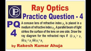 A concave lens of refractive index m1 is placed in a medium of refractive index m2 A parallel beam [upl. by Kimball]