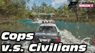 Forza Horizon 3  Cops v Civilians Minigame Part 1 [upl. by Leimaj]