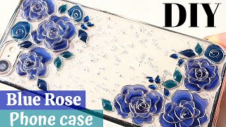 🌹【UVレジン】癒しブルーローズのスマホケースMake a blue rose phone caseDIY [upl. by Moya]