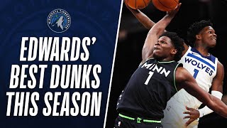 Anthony Edwards BEST DUNKS From His Rookie Season So Far [upl. by Twedy]