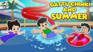 Gattu Chinki and Summer  Summer Fun  Animated Stories  Cartoon  Moral Stories  PunToon Kids [upl. by Drida530]