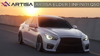 SHOWCASE  Bagged Infiniti Q50 4K [upl. by Adnawyek]