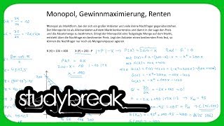 Monopol Gewinnmaximierung Renten  Volkswirtschaftslehre [upl. by Ahsenwahs]