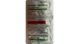 Febustat 40 Tablets Febuxostat Tablets 40 mg [upl. by Aicissej55]