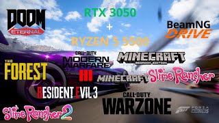 TEST RENDIMIENTO RTX 3050  RYZEN 5 5500 CON 10 JUEGOS [upl. by Marelda]