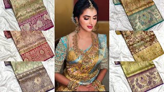 3g zari Kanchipuram pure silk Exclusive zari by zari full gold designer meenakari brocade bridalsilk [upl. by Ardet]