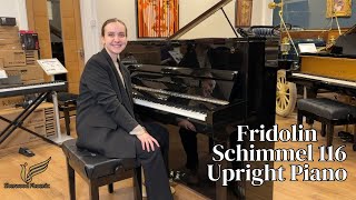 Fridolin Schimmel 116 Upright Piano Black Polyester  Review amp Demo  Sherwood Phoenix [upl. by Dinnie]