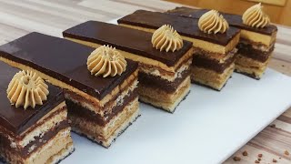 A classic OPERA CAKE Recipe  How to make Opera Torte  Almond Joconde Coffee French Buttercream [upl. by Yotal]