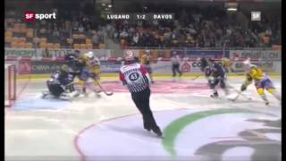 Joe Thornton First Goal for HC Davos vs HC Lugano  92812 [upl. by Eggett]