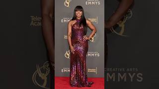 Angela Bassett Stuns In Sequin Dress For Her 1st Emmy Award angelabassett fashionpolice emmys [upl. by Anigar926]