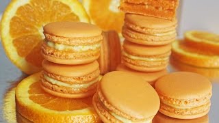 Orange French Macarons  How to Make Perfect Macarons [upl. by Shiff]