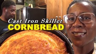 Cast Iron Skillet Cornbread  Moist amp Delicious  Homemade [upl. by Llerrah]