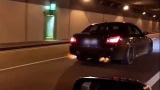 BMW M5 E60 V10 Supercharger 360kmh Autobahn amp Tunnel SOUND [upl. by Hsima]