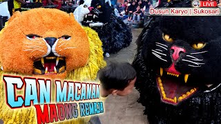 CAN MACANAN MAONG REMAJA LIVE DUSUN KARYO SUKOSARI  LION DANCE [upl. by Arakal]