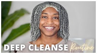 Natural Hair Cleansing Routine Using A Clay Mask After Box Braids [upl. by Getraer]