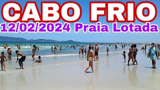 🤜🏾🤛🏾CABO FRIO AGORA 12 de Fevereiro de 2024 ⛱️ Praia do Forte Lotada Carnaval paz [upl. by Molahs]