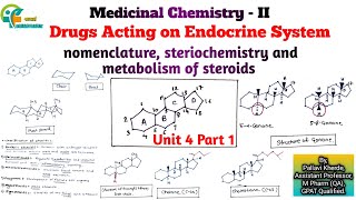 drugs acting on endocrine system nomenclature steriochemistry and metabolism of steroids medichem 2 [upl. by Anires]