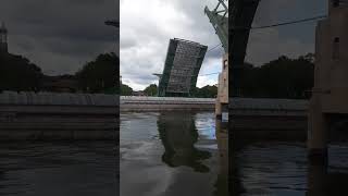 Barge Heads to Chicago Des Plaines River in Downtown Joliet [upl. by Kaliski]