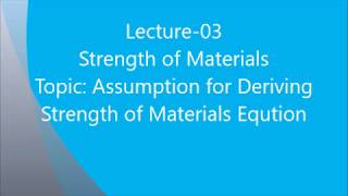 Assumption in Strength of Materials  Strength of Materials L03  Mechtube India [upl. by Cherrita]