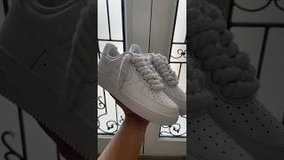 Minimalist Triple White Air Force 1 customkicks nike diyart [upl. by Sula]