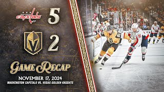 HIGHLIGHTS  Washington Capitals 5 Vegas Golden Knights 2  Nov 17 2024 [upl. by Danielson]