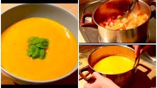 KOCHSCHULE  Süßkartoffelsuppe mit Kokosmilch [upl. by Anneuq]