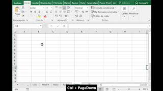 Moverse entre pestañas en Microsoft Excel mediante combinación de teclas [upl. by Elrae474]