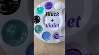 Color Mixing Recipes From Just Black Aqua amp Violet shorts art painting colors [upl. by Yorgo]