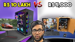 RS 10 LAKH PC VS RS 5000 PC  CAN IT RUN GTA 5 [upl. by Xonk]