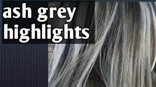 ash grey hair colour highlights on black hair at home anil blue secrets [upl. by Ratha]