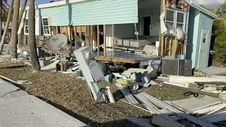 Ft Myers drivethru footage SUMMERLIN Rd amp SIESTA BAY RV RESORT Damage Marine One flyover [upl. by Dianna700]