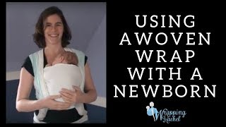 Front Wrap Cross Carry FWCC with a Newborn A Woven Wrap Beginner Carry [upl. by Jarvey898]