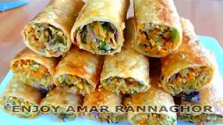 অনেক মজার ভেজিটেবল রোল  Bangladeshi Vegetable Roll Recipe Bangla [upl. by Kelda628]