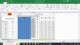 How to Calculate overall CO attainment of a subject including Internal and External assessment [upl. by Baily]