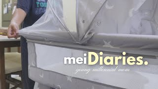 VLOG • unboxing baby bassinet crib for my nesting and life update as SAHM [upl. by Ardiedal483]