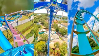 Every Roller Coaster at SeaWorld Orlando 4K Front Seat POV [upl. by Baal858]