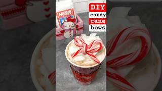 How to make Candy Cane Bows ♥️🤍♥️ christmascrafts christmasrecipe holidaywithyoutube [upl. by Esther732]