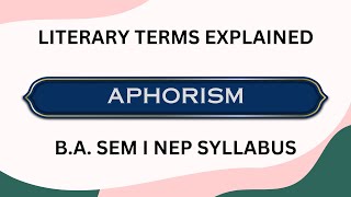 What is Aphorism Definition and examples of Aphorism [upl. by Os]