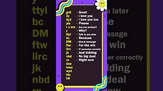 Texting abbreviations Part 3 learnenglish reels shorts [upl. by Herzel537]