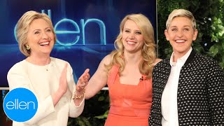 Kate McKinnon Shows Ellen amp Hillary Clinton Her Impressions of Them [upl. by Divd]